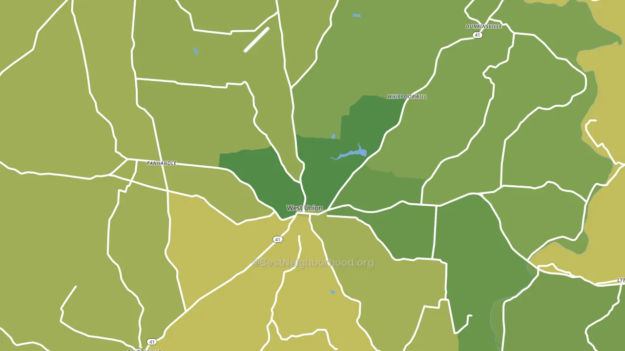 West Union, OH block-group voter-turnout map