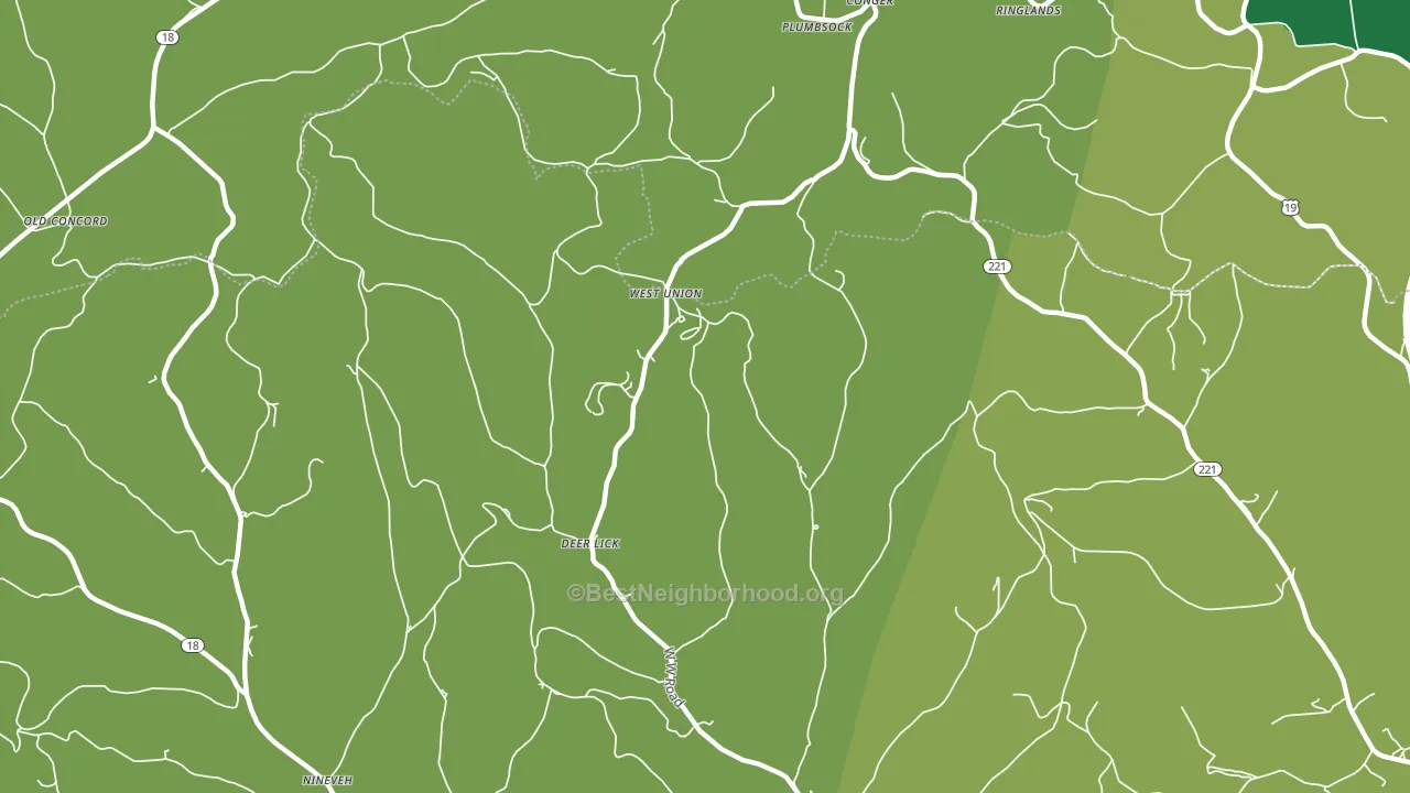 West Union, PA block-group voter-turnout map