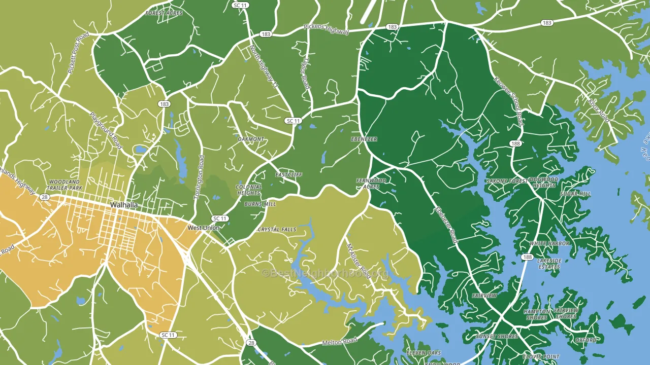 West Union, SC block-group voter-turnout map