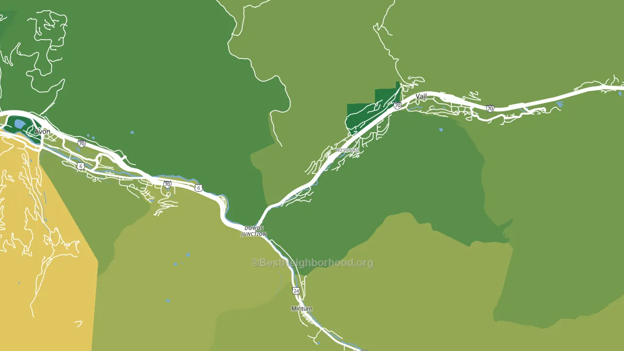 West Vail, CO block-group voter-turnout map