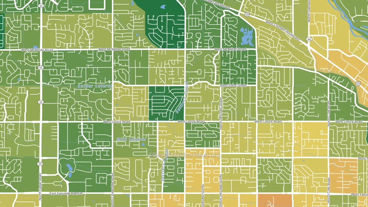 West Valley, Boise, ID block-group voter-turnout map