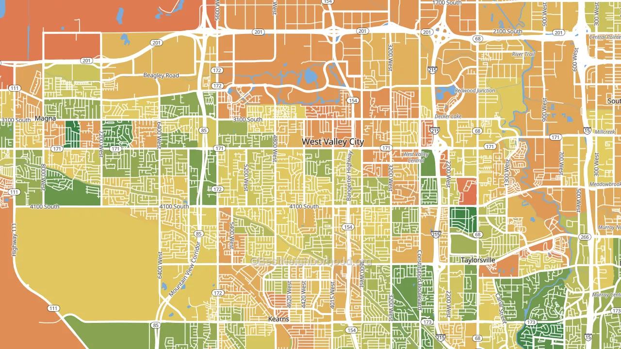 West Valley City, UT block-group voter-turnout map