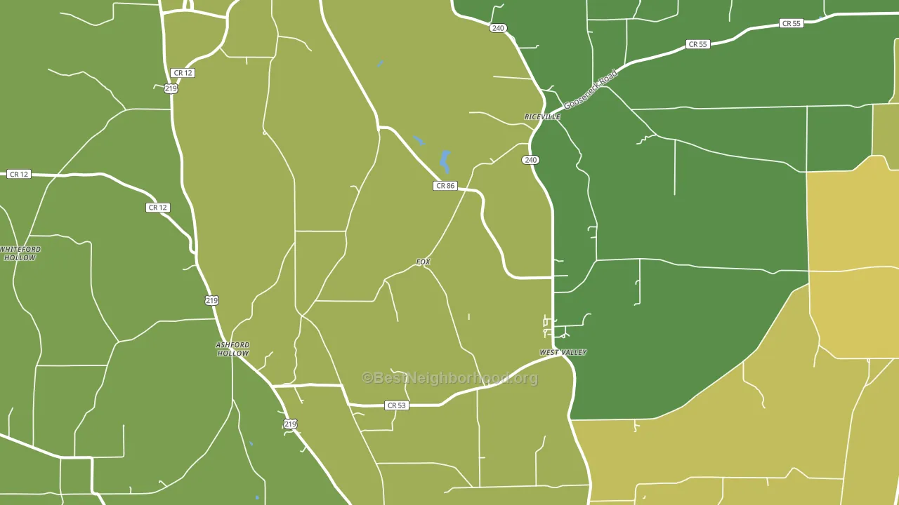 West Valley, NY block-group voter-turnout map