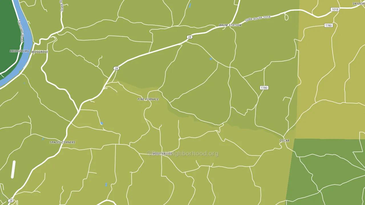West Valley, PA block-group voter-turnout map