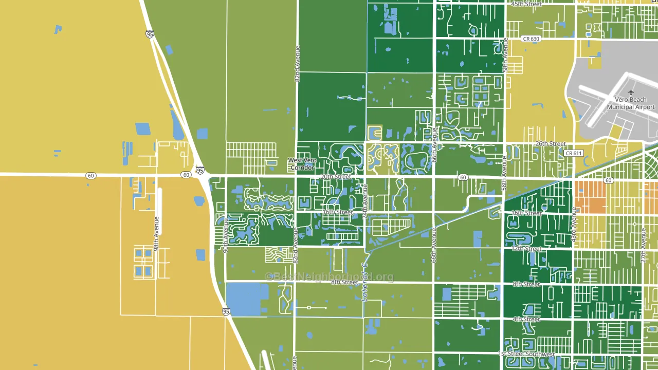 West Vero Corridor, FL block-group voter-turnout map