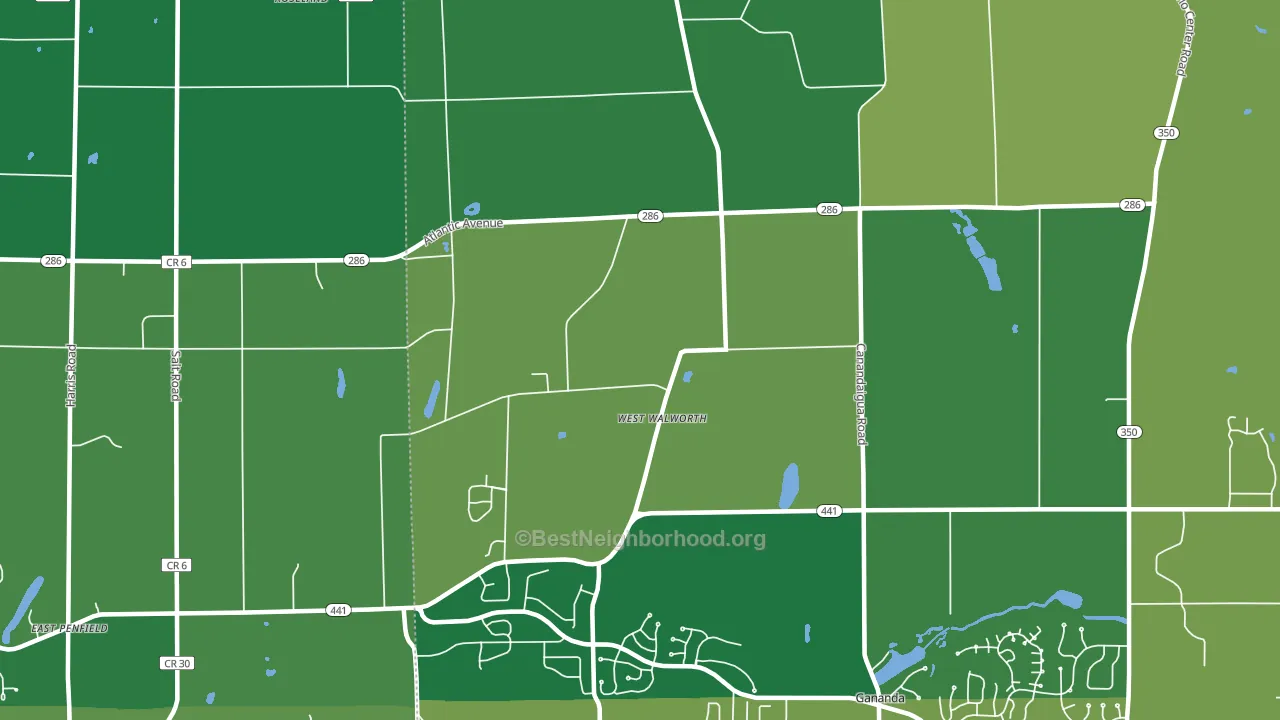 West Walworth, NY block-group voter-turnout map