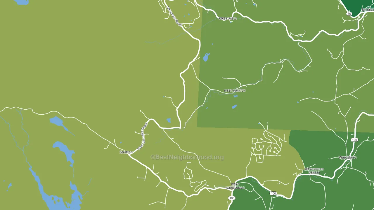 West Wardsboro, VT block-group voter-turnout map