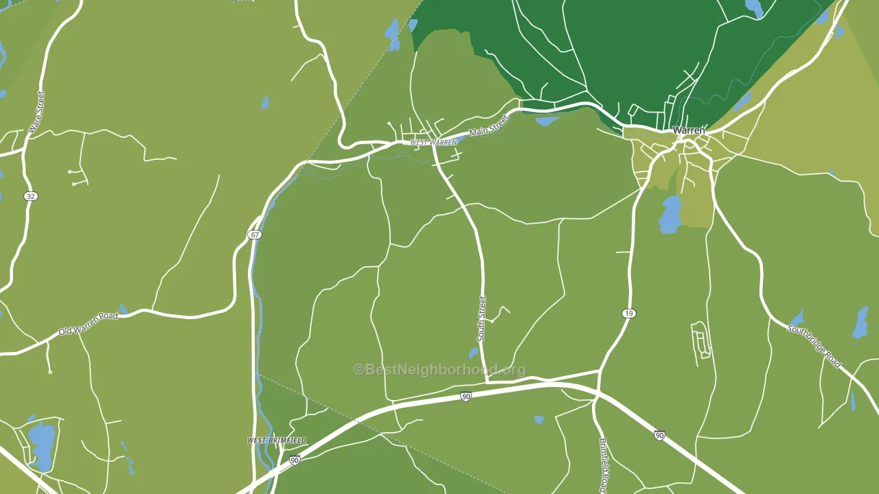 West Warren, MA block-group voter-turnout map