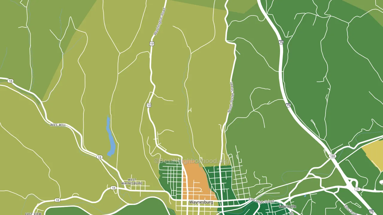 West Waynesburg, PA block-group voter-turnout map