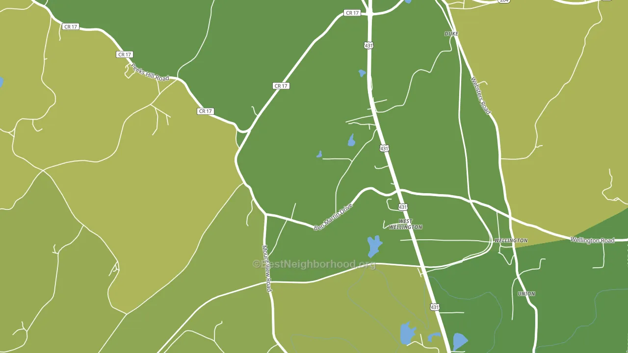 West Wellington, AL block-group voter-turnout map