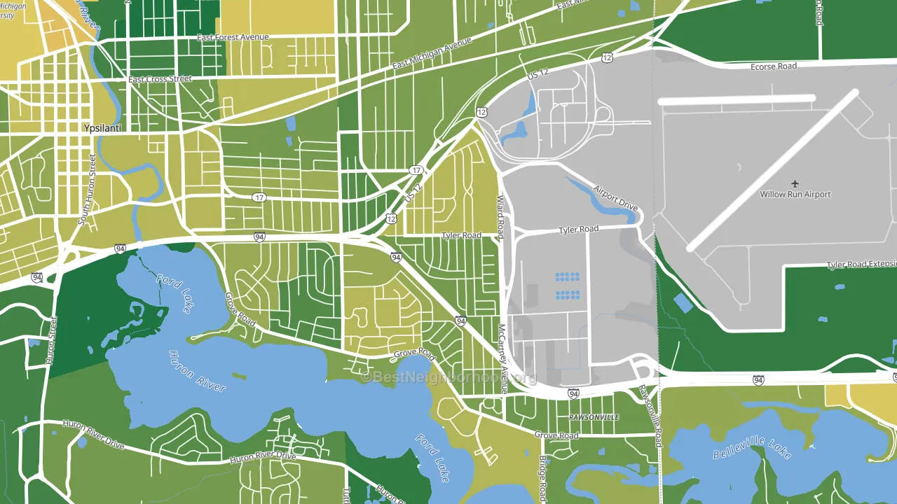 West Willow, Ypsilanti, MI block-group voter-turnout map