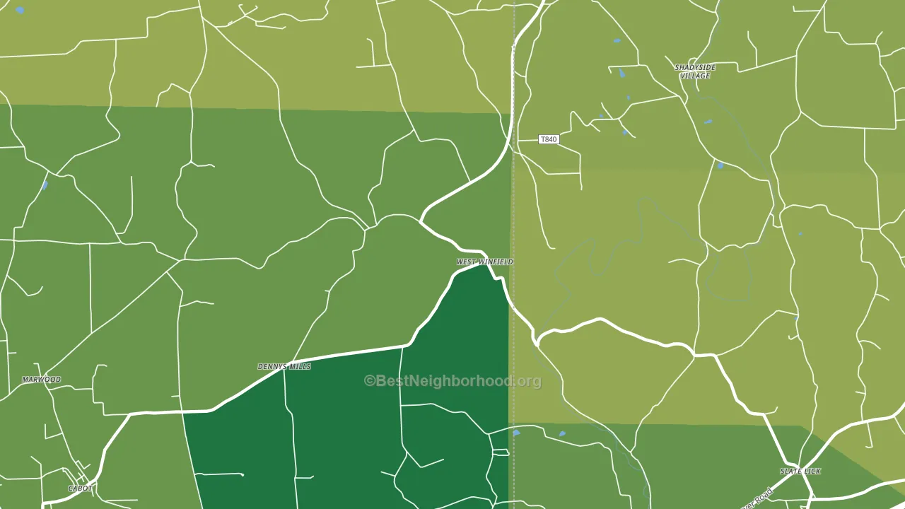 West Winfield, PA block-group voter-turnout map