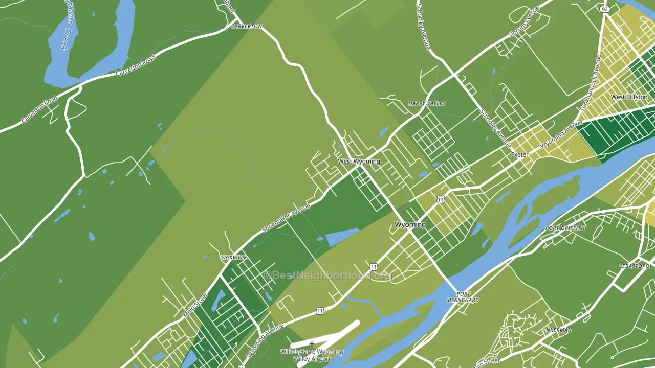 West Wyoming, PA block-group voter-turnout map