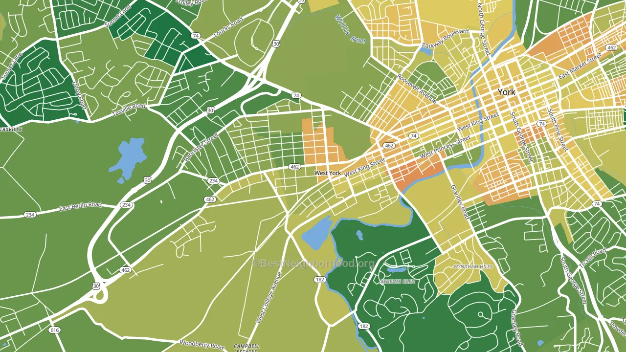 West York, PA block-group voter-turnout map