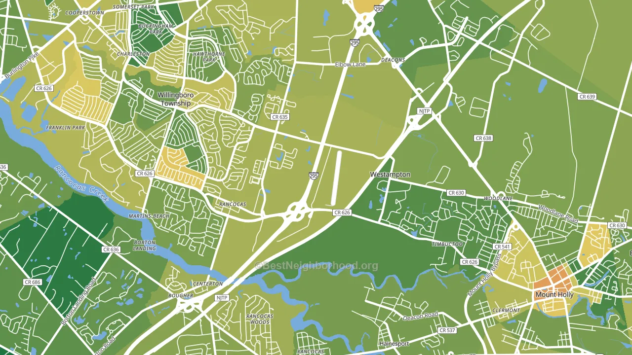 Westampton, NJ block-group voter-turnout map