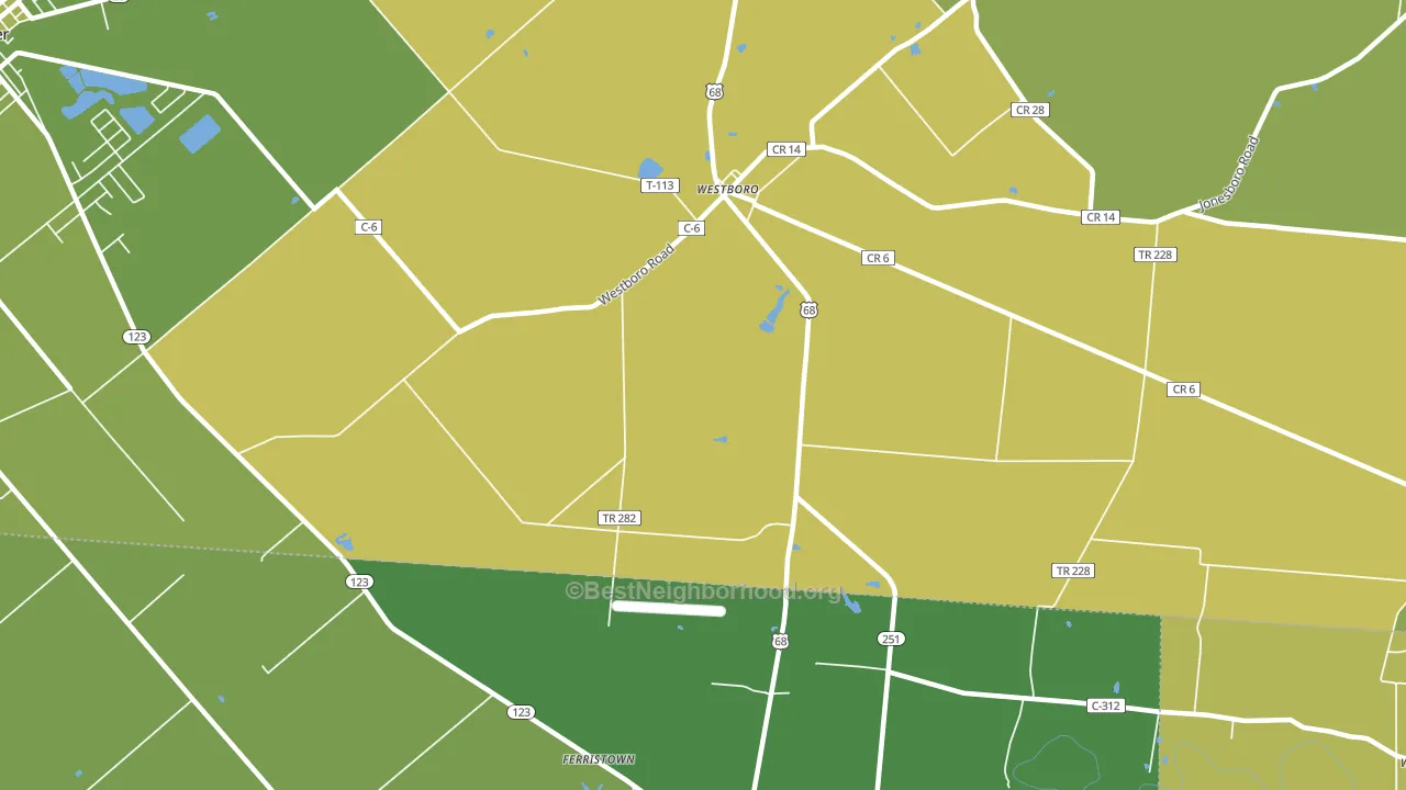 Westboro, OH block-group voter-turnout map