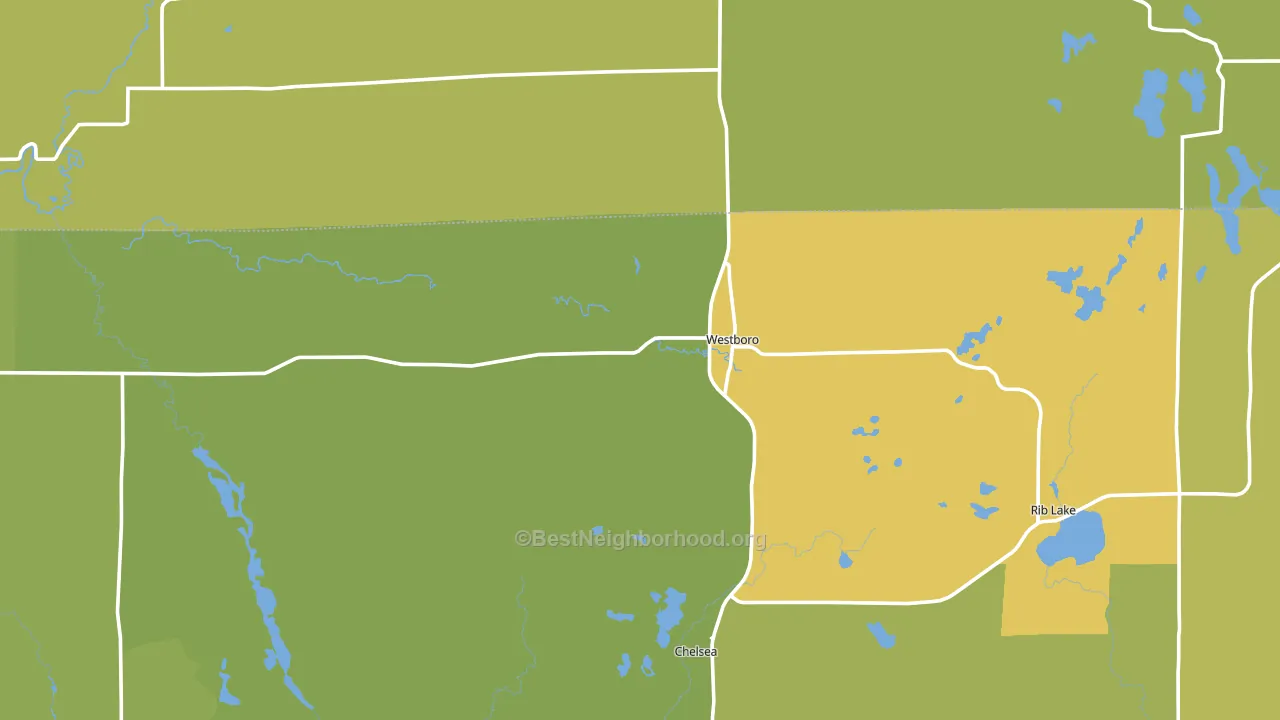 Westboro, WI block-group voter-turnout map