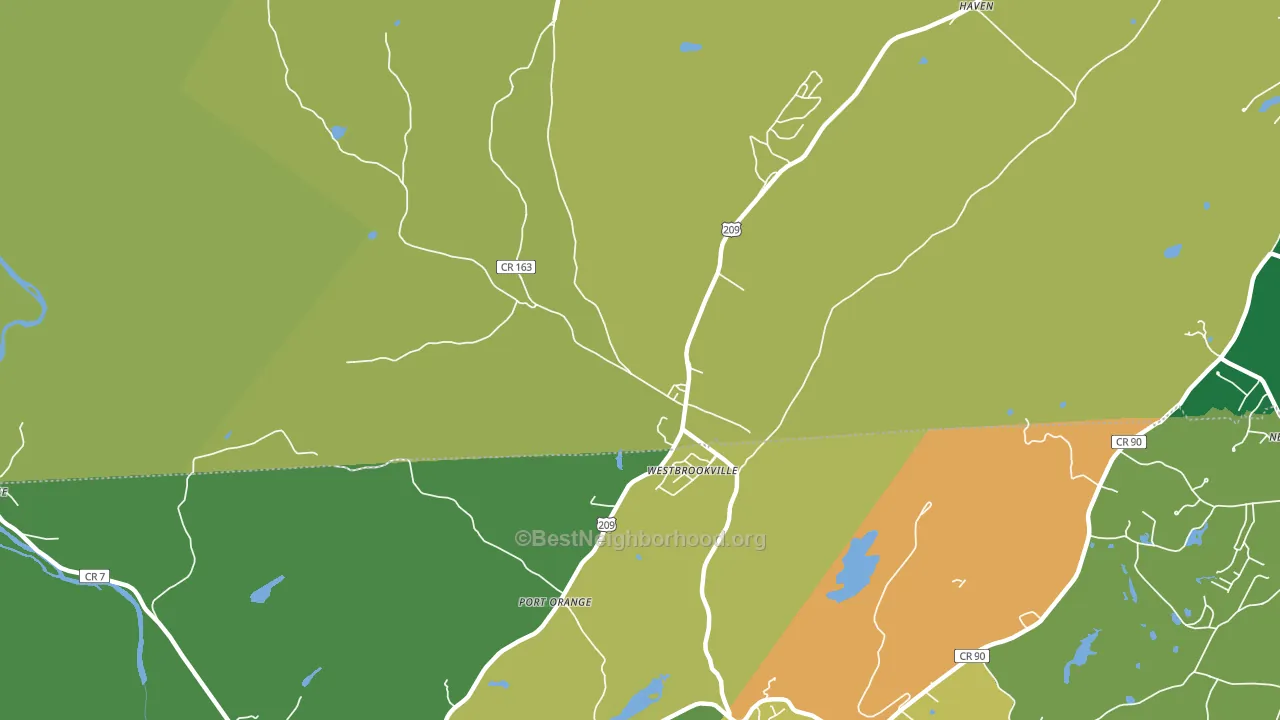 Westbrookville, NY block-group voter-turnout map