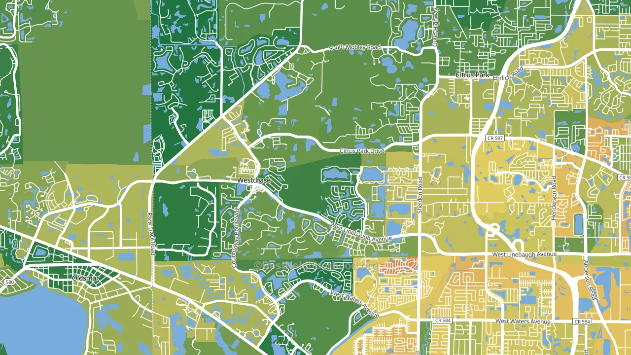 Westchase, FL block-group voter-turnout map