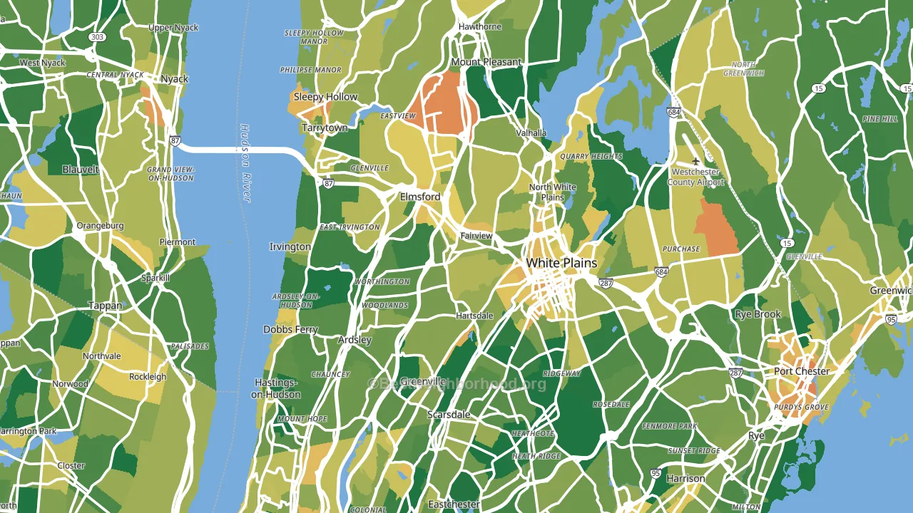 Westchester County, NY block-group voter-turnout map