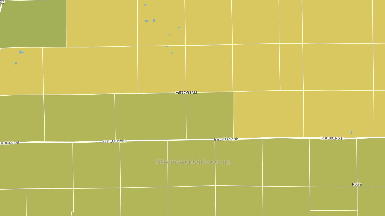 Westchester, IN block-group voter-turnout map