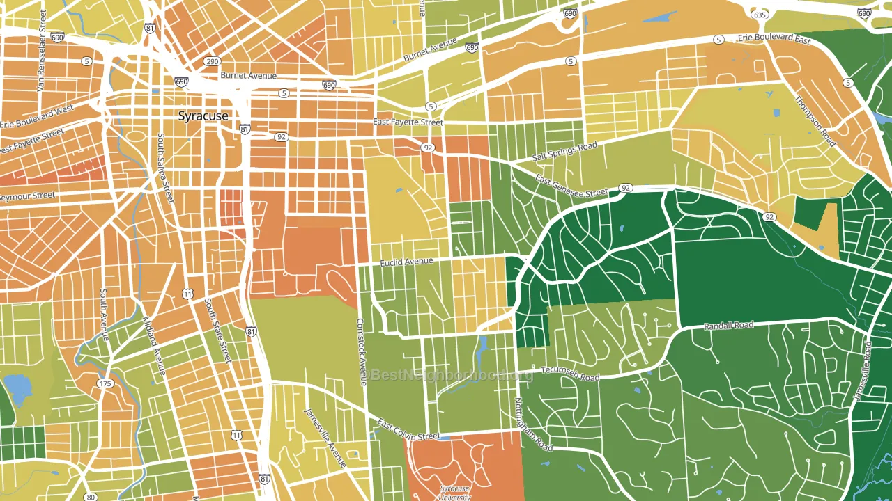 Westcott, Syracuse, NY block-group voter-turnout map