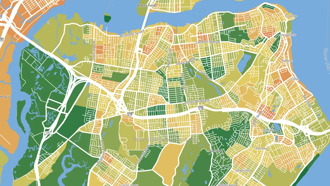 Westerleigh-Castleton, Staten Island, NY block-group voter-turnout map