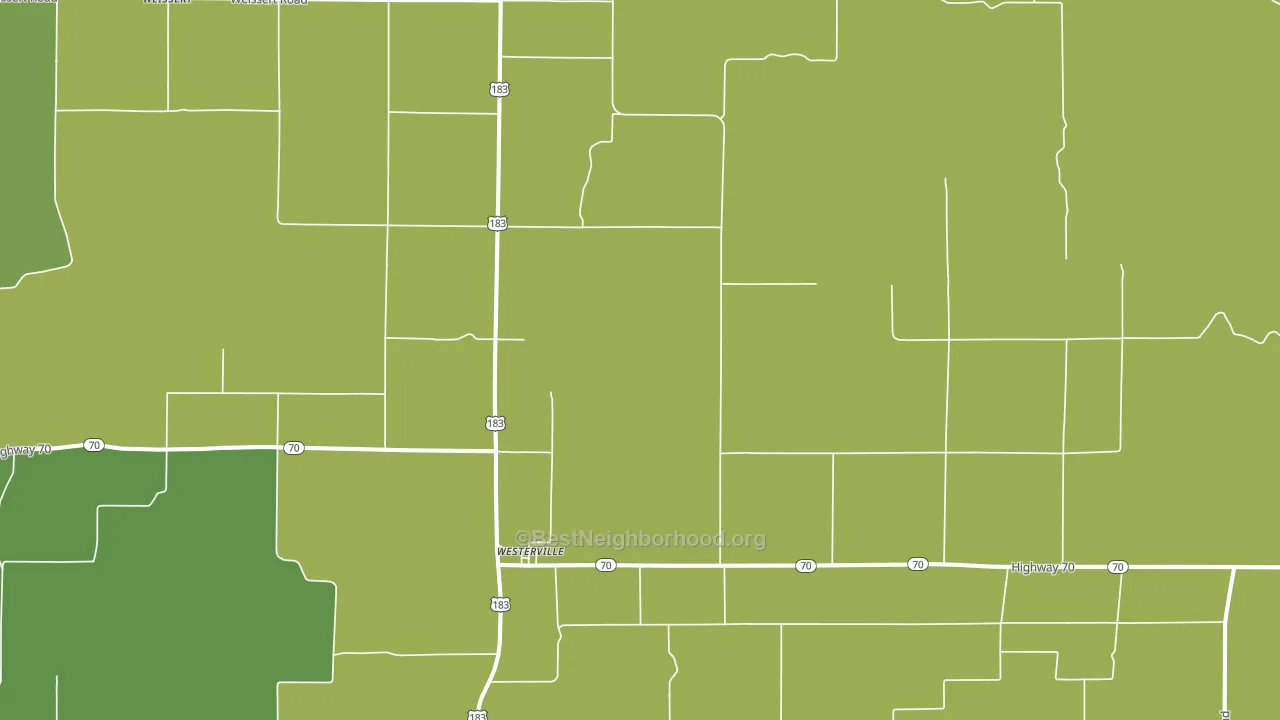 Westerville, NE block-group voter-turnout map