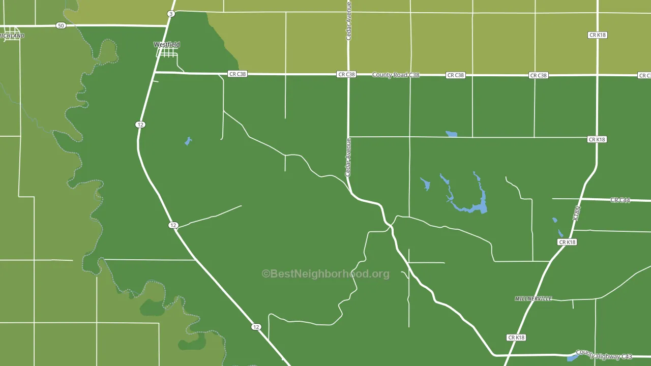 Westfield, IA block-group voter-turnout map