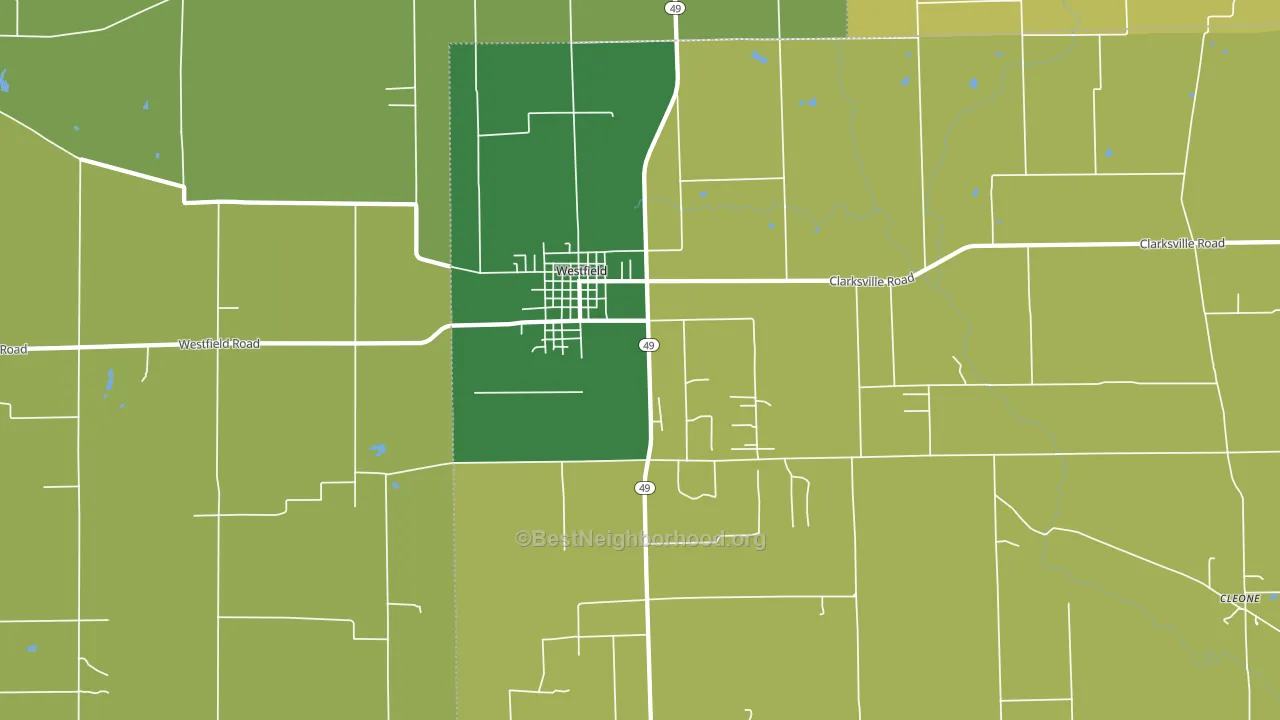Westfield, IL block-group voter-turnout map