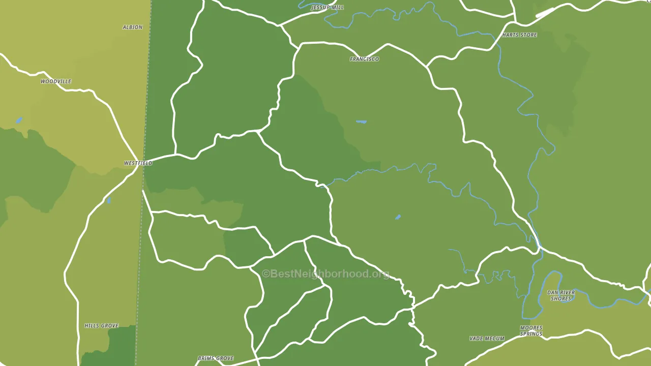 Westfield, NC block-group voter-turnout map