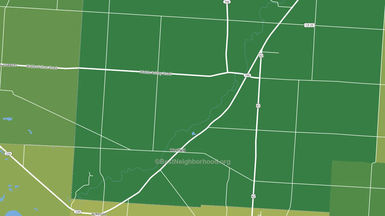 Westfield, OH block-group voter-turnout map