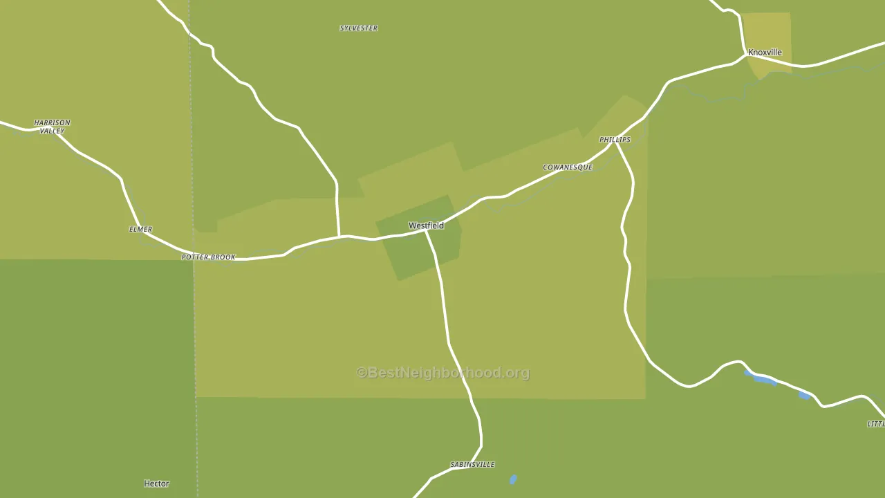 Westfield, PA block-group voter-turnout map