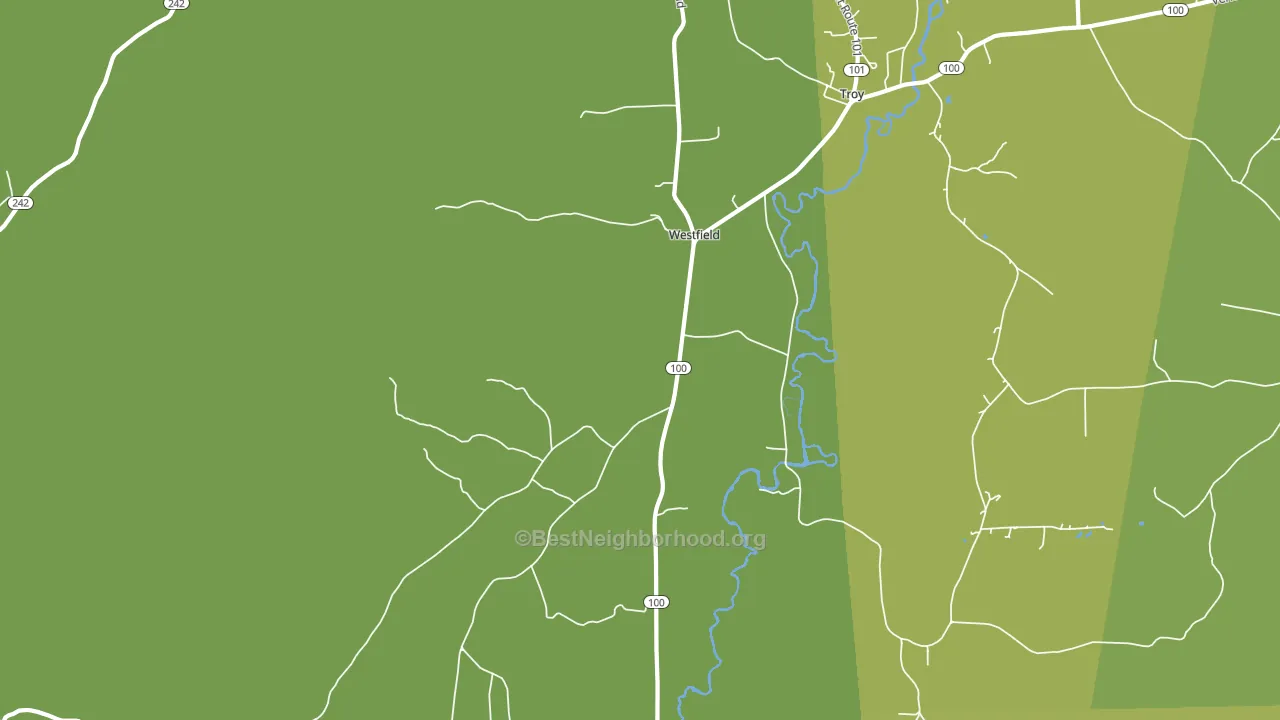 Westfield, VT block-group voter-turnout map