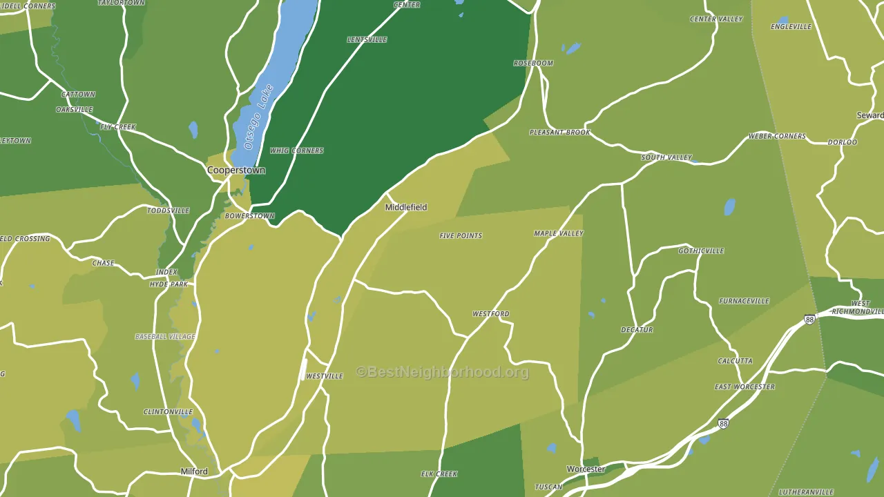 Westford, NY block-group voter-turnout map