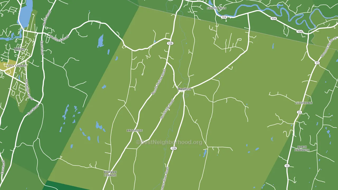 Westford, VT block-group voter-turnout map