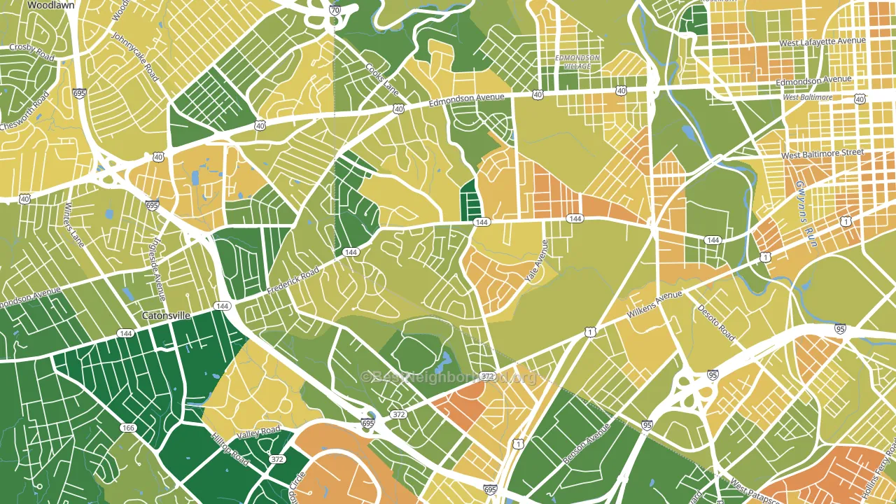 Westgate, Baltimore, MD block-group voter-turnout map