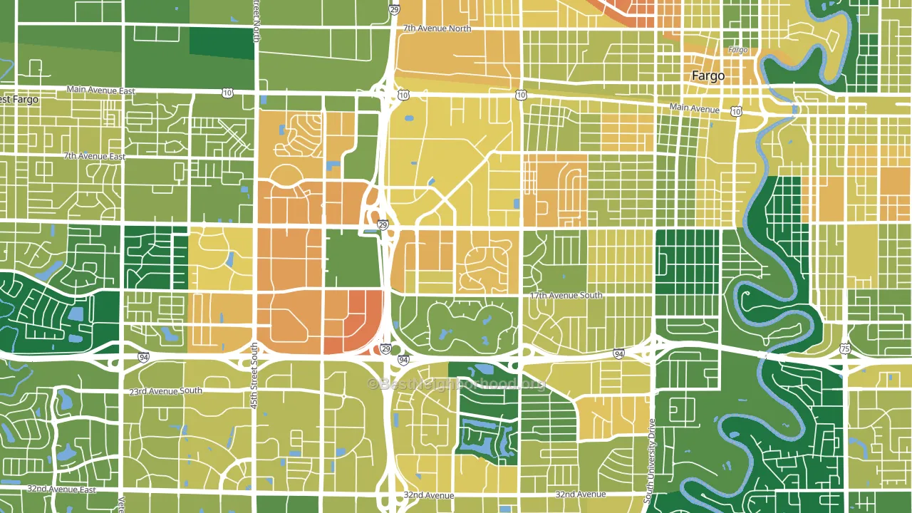 Westgate, Fargo, ND block-group voter-turnout map