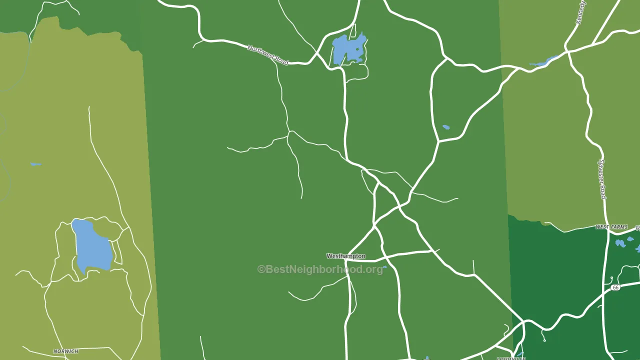 Westhampton, MA block-group voter-turnout map