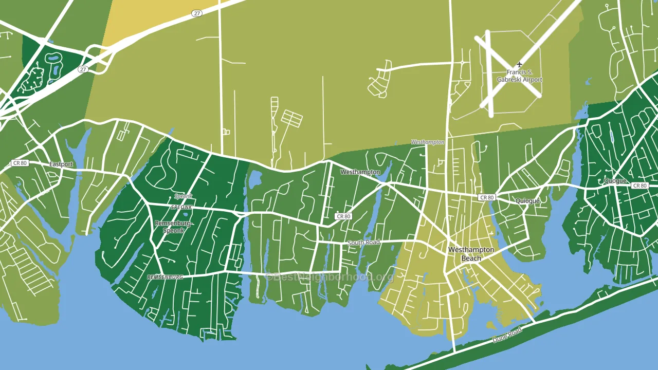 Westhampton, NY block-group voter-turnout map