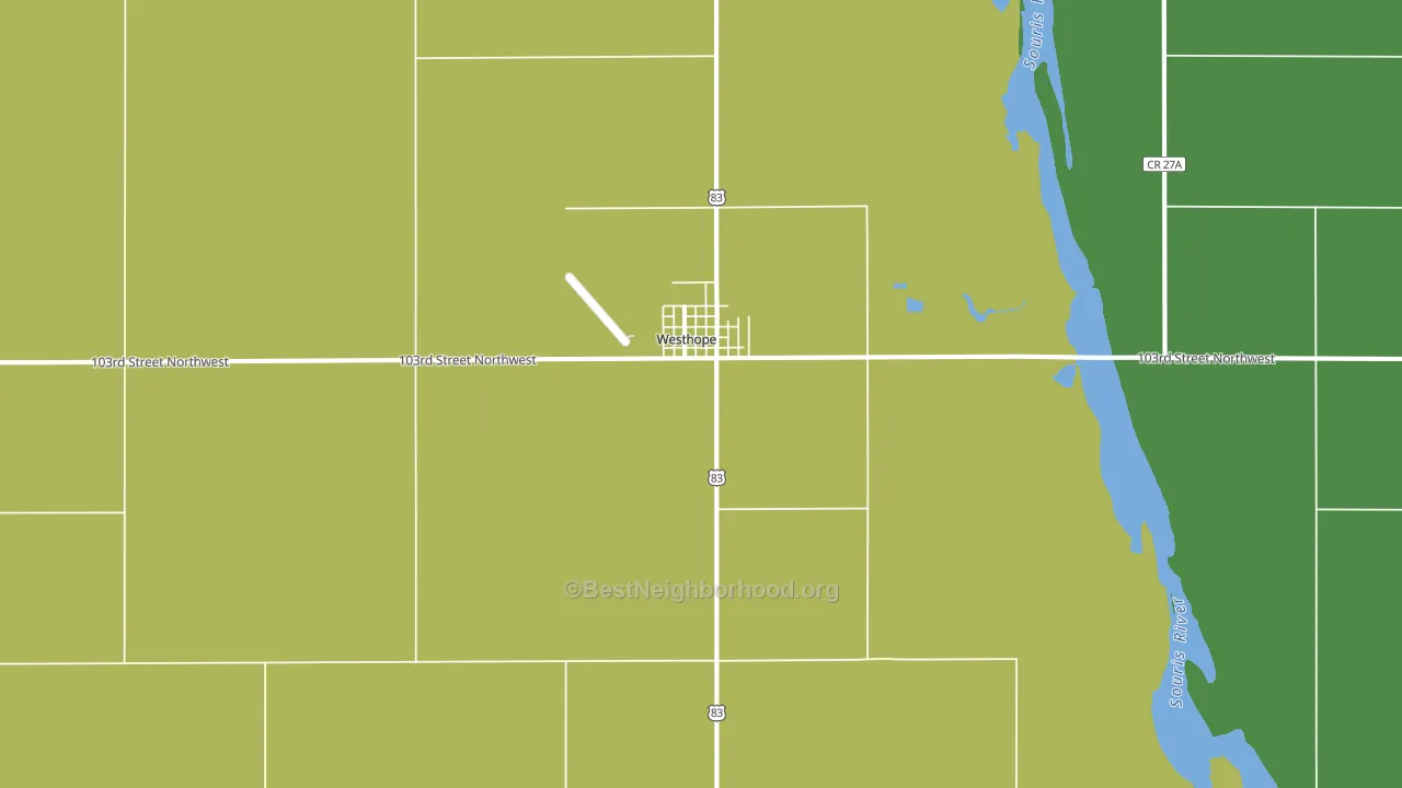 Westhope, ND block-group voter-turnout map