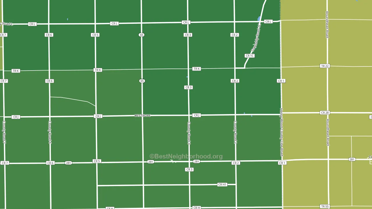 Westhope, OH block-group voter-turnout map