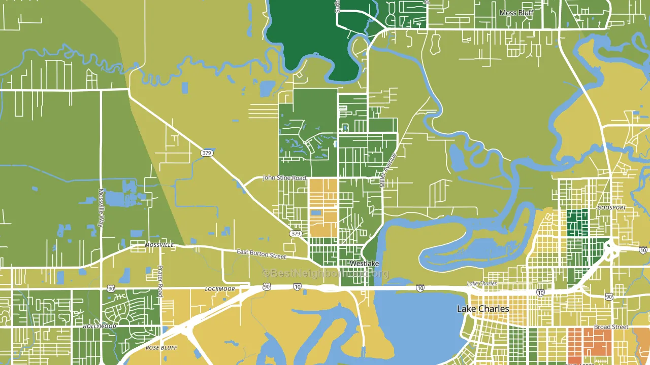 Westlake, LA block-group voter-turnout map