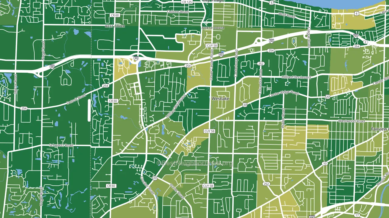 Westlake, OH block-group voter-turnout map