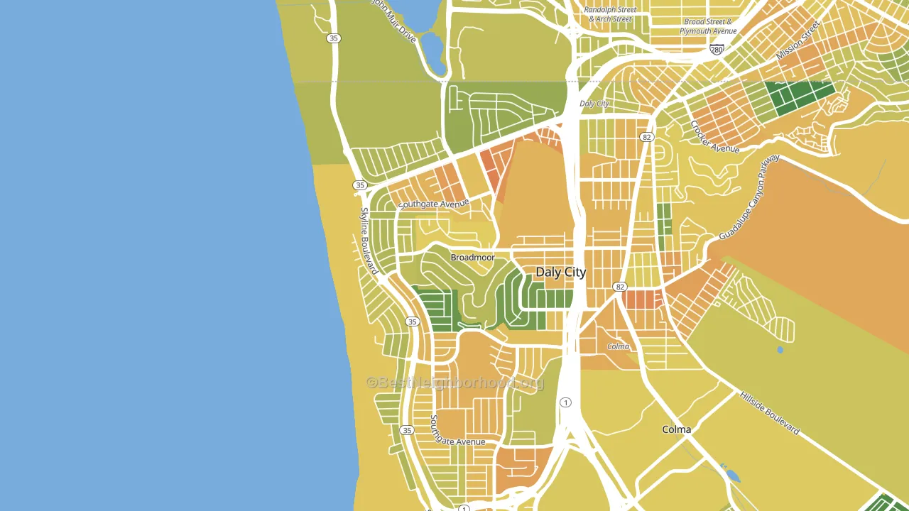 Westlake-San Francisco, Daly City, CA block-group voter-turnout map