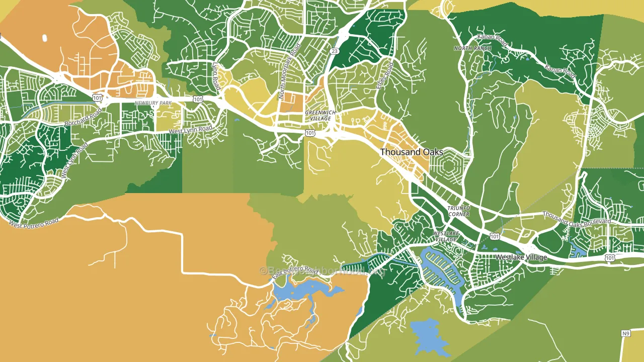 Westlake Village, Westlake Village, CA block-group voter-turnout map