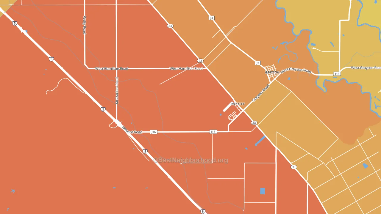 Westley, CA block-group voter-turnout map