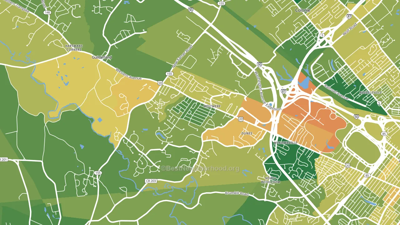 Westmere, NY block-group voter-turnout map