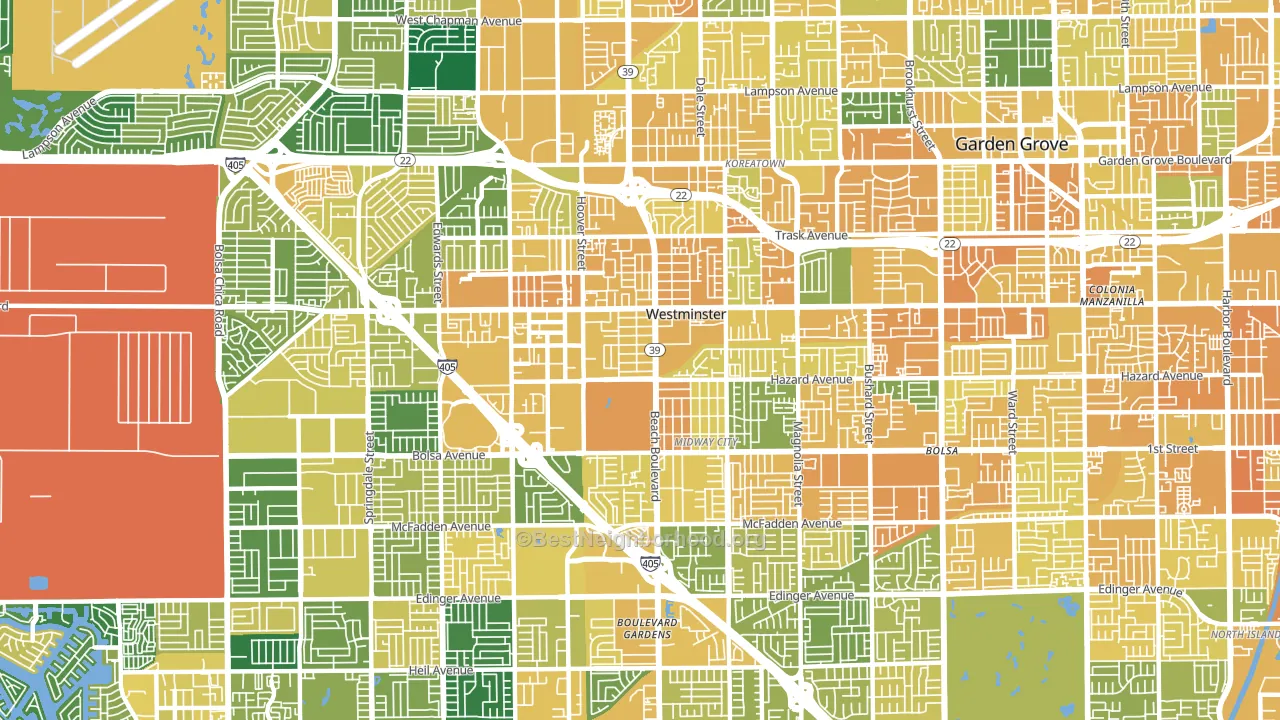 Westminster, CA block-group voter-turnout map