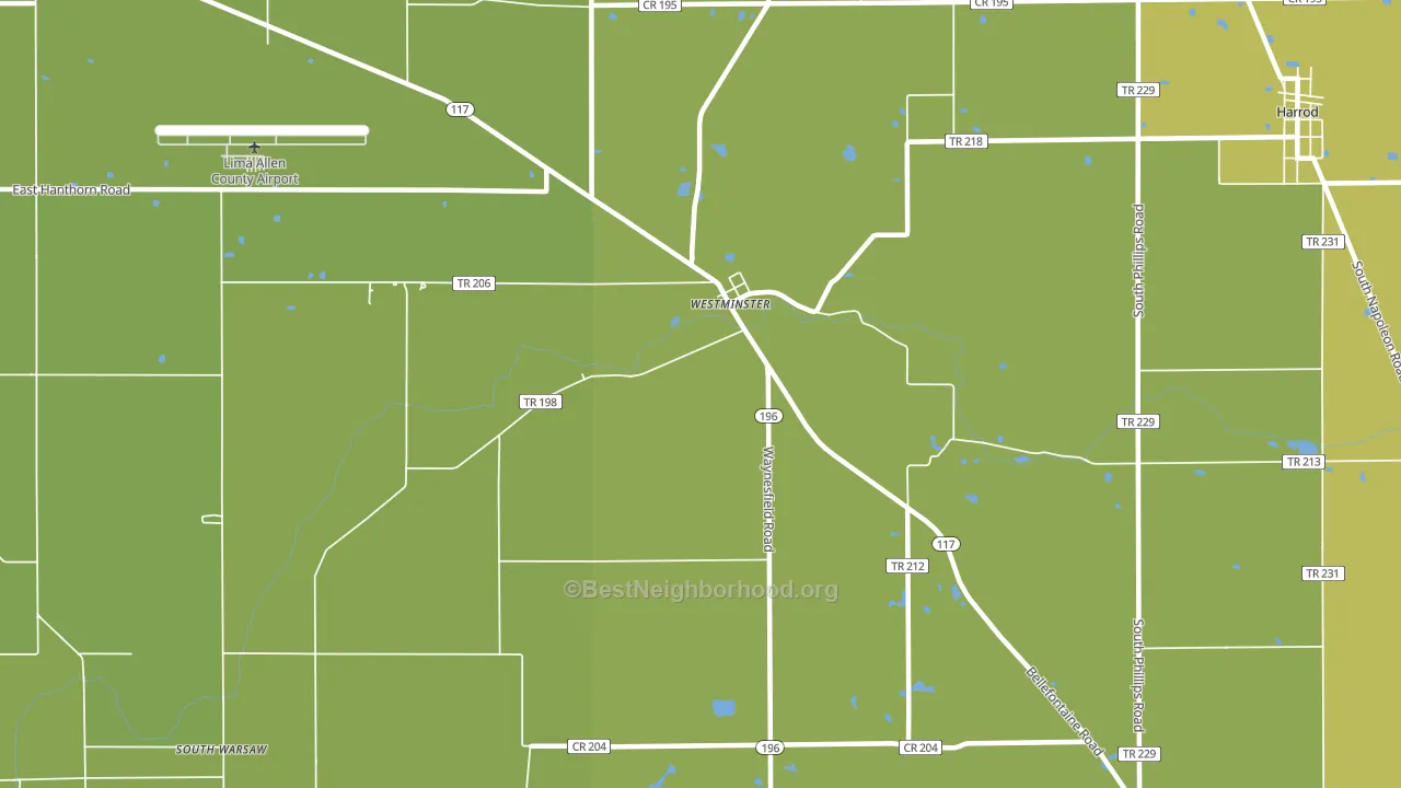 Westminster, OH block-group voter-turnout map